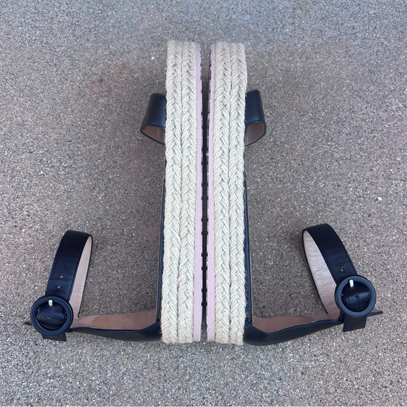 $725~GIANVITO ROSSI~Black Portofino 25 Jute Platform Espadrille Sandals~6/6.5/36 - Picture 10 of 15